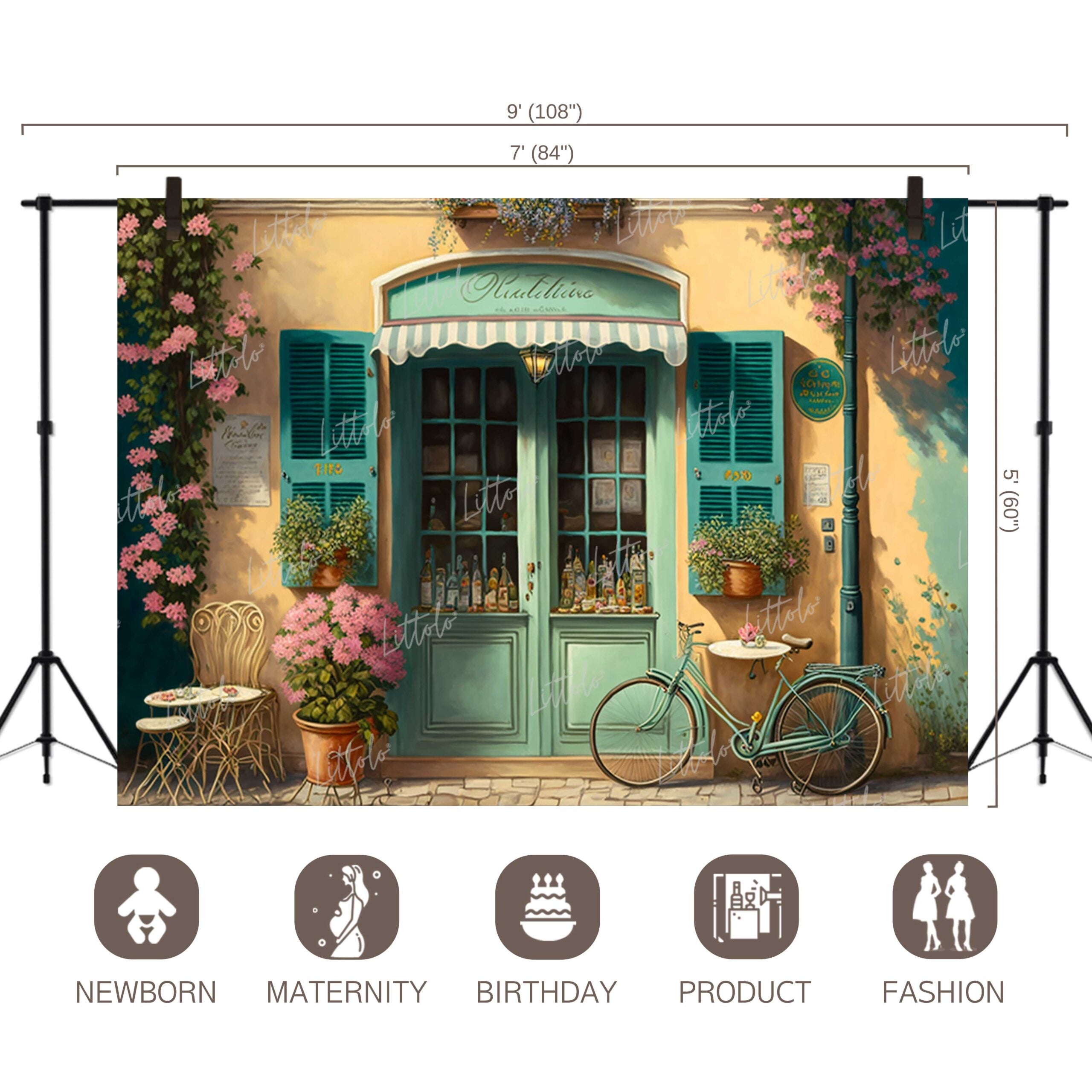 LB0504 Flower Shop Theme Backdrop