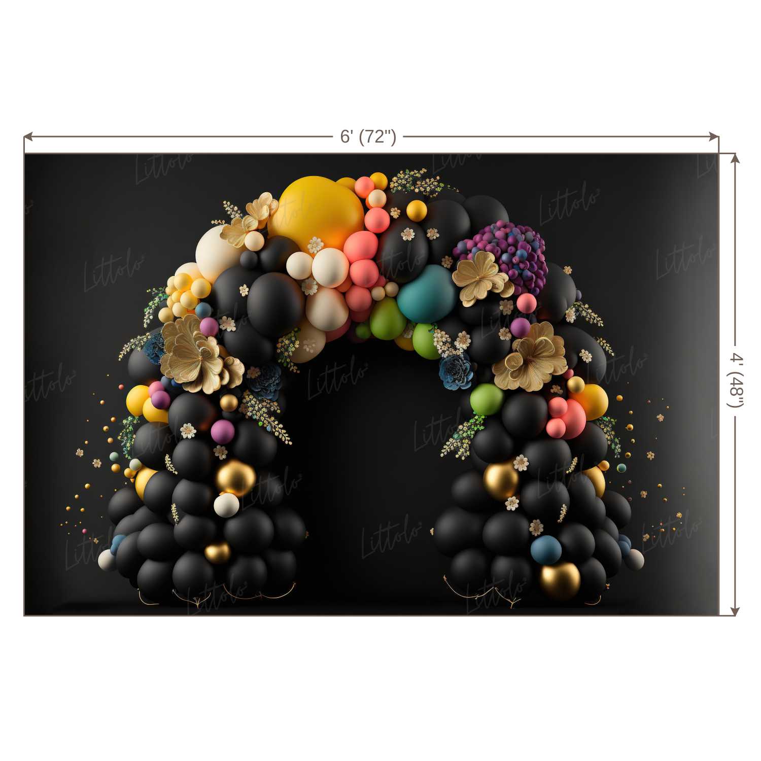 LB0520 Balloons Garland Floral Backdrop