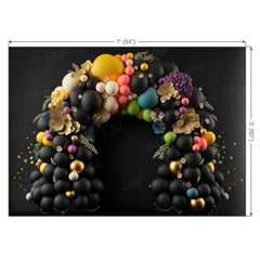 LB0520 Balloons Garland Floral Backdrop