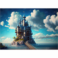 LB0522 Fairytale Princess Prince Castle Backdrop