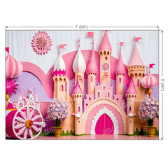 LB0523 Fairytale Princess Prince Castle Backdrop