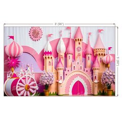 LB0523 Fairytale Princess Prince Castle Backdrop