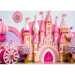 LB0523 Fairytale Princess Prince Castle Backdrop