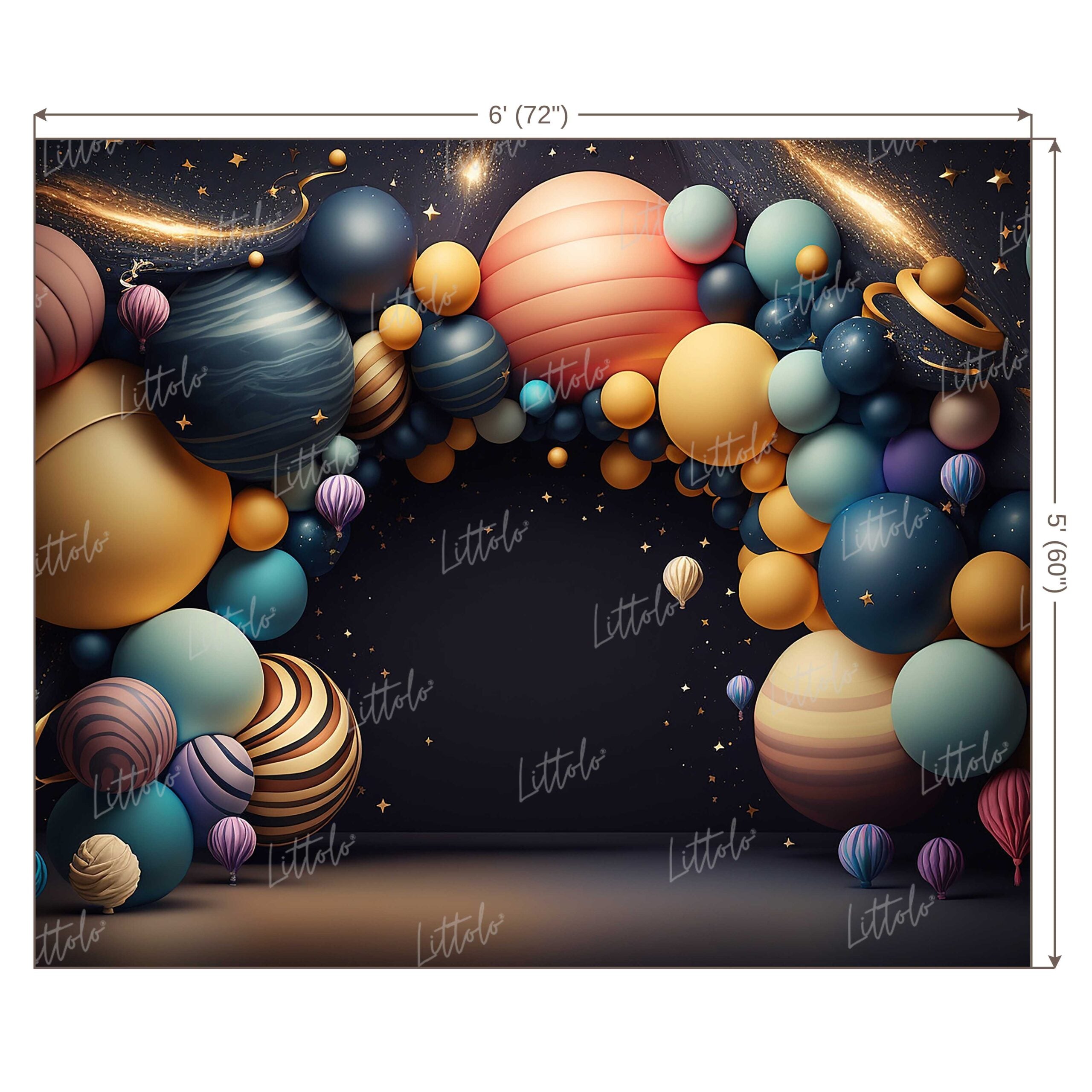 LB0524 Balloons Garland Astronaut Space Backdrop