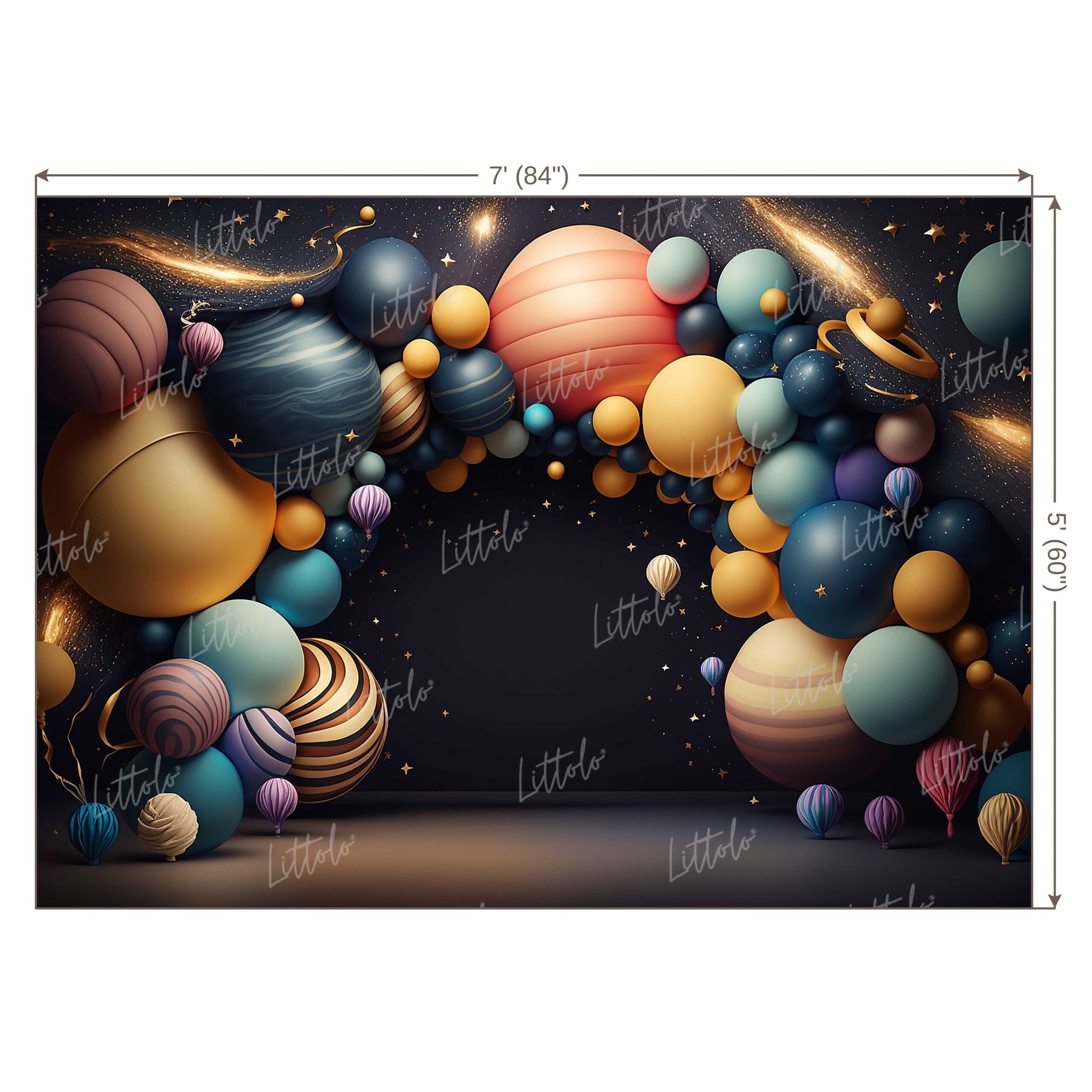 LB0524 Balloons Garland Astronaut Space Backdrop