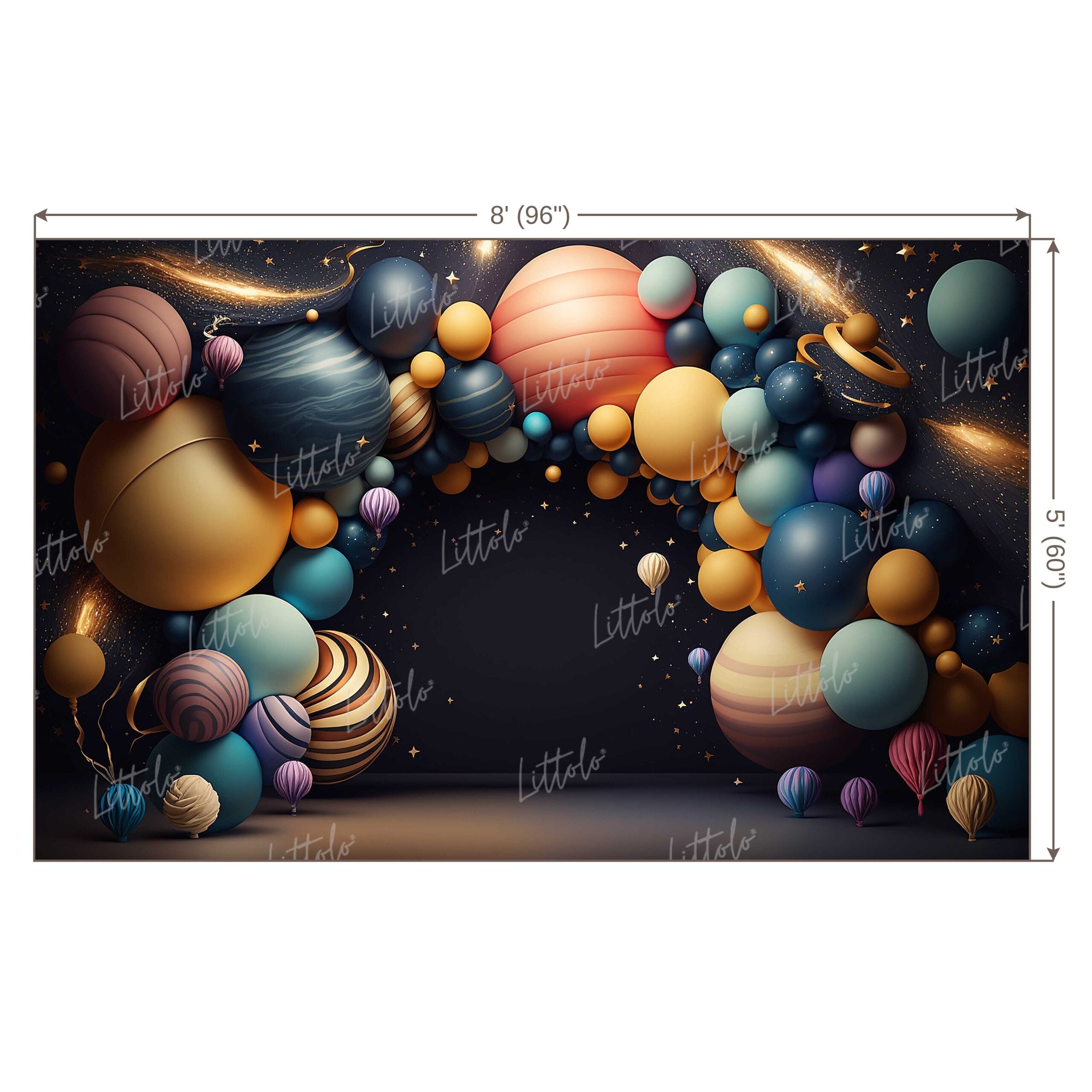 LB0524 Balloons Garland Astronaut Space Backdrop