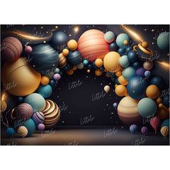 LB0524 Balloons Garland Astronaut Space Backdrop