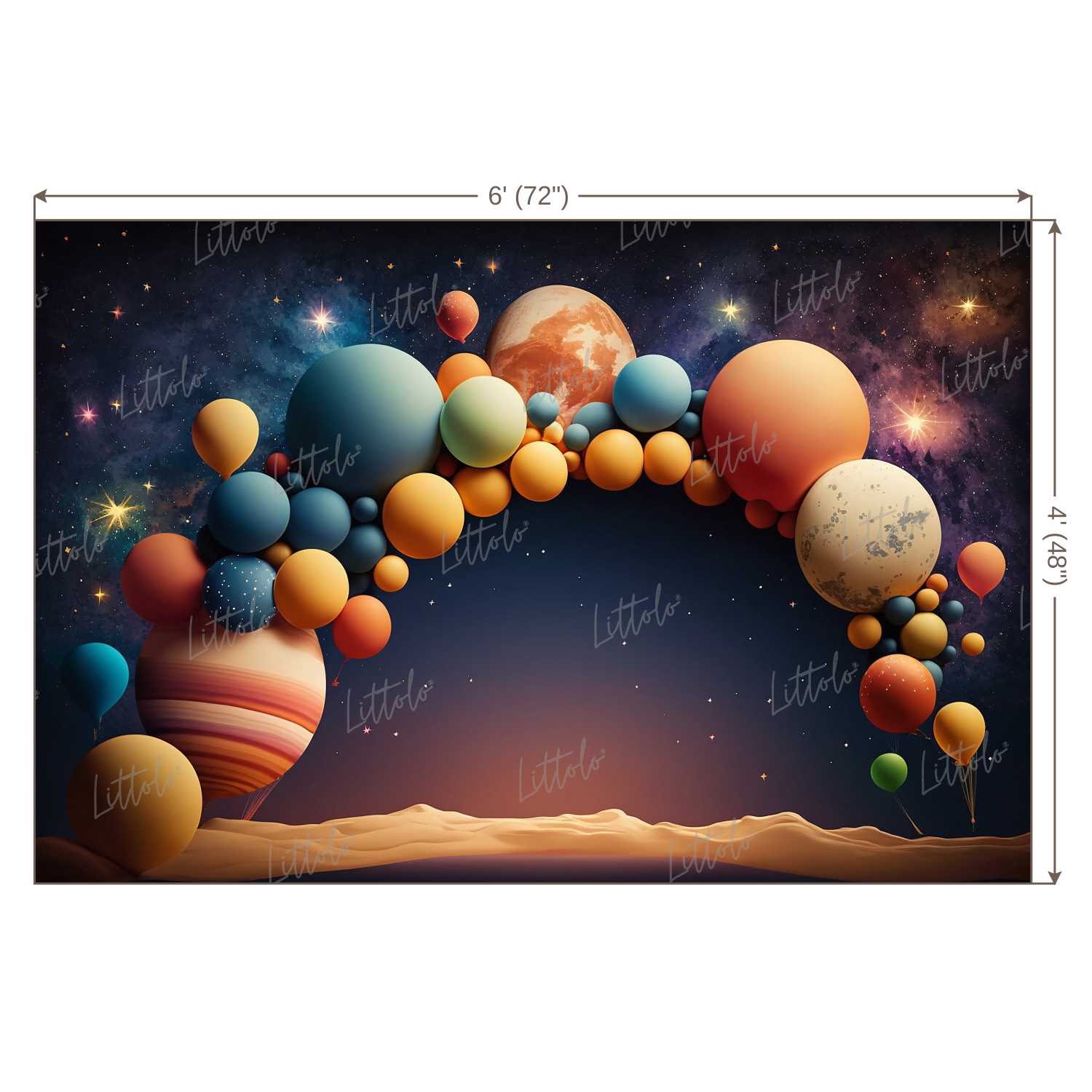 LB0529 Balloons Garland Astronaut Space Backdrop