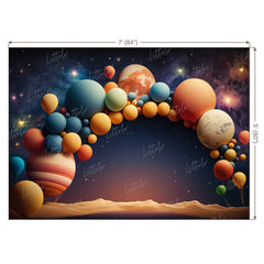 LB0529 Balloons Garland Astronaut Space Backdrop