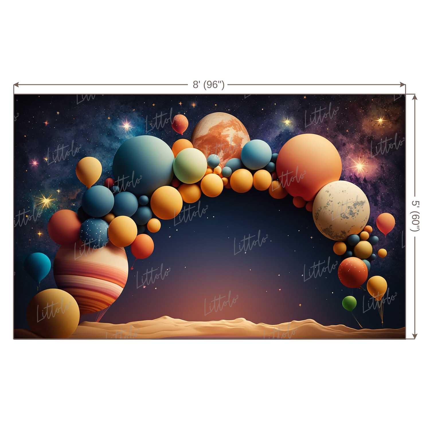 LB0529 Balloons Garland Astronaut Space Backdrop