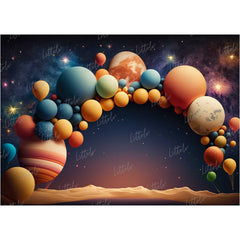 LB0529 Balloons Garland Astronaut Space Backdrop