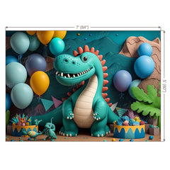 LB0531 Balloons Garland Dinosaur Backdrop