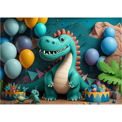 LB0531 Balloons Garland Dinosaur Backdrop