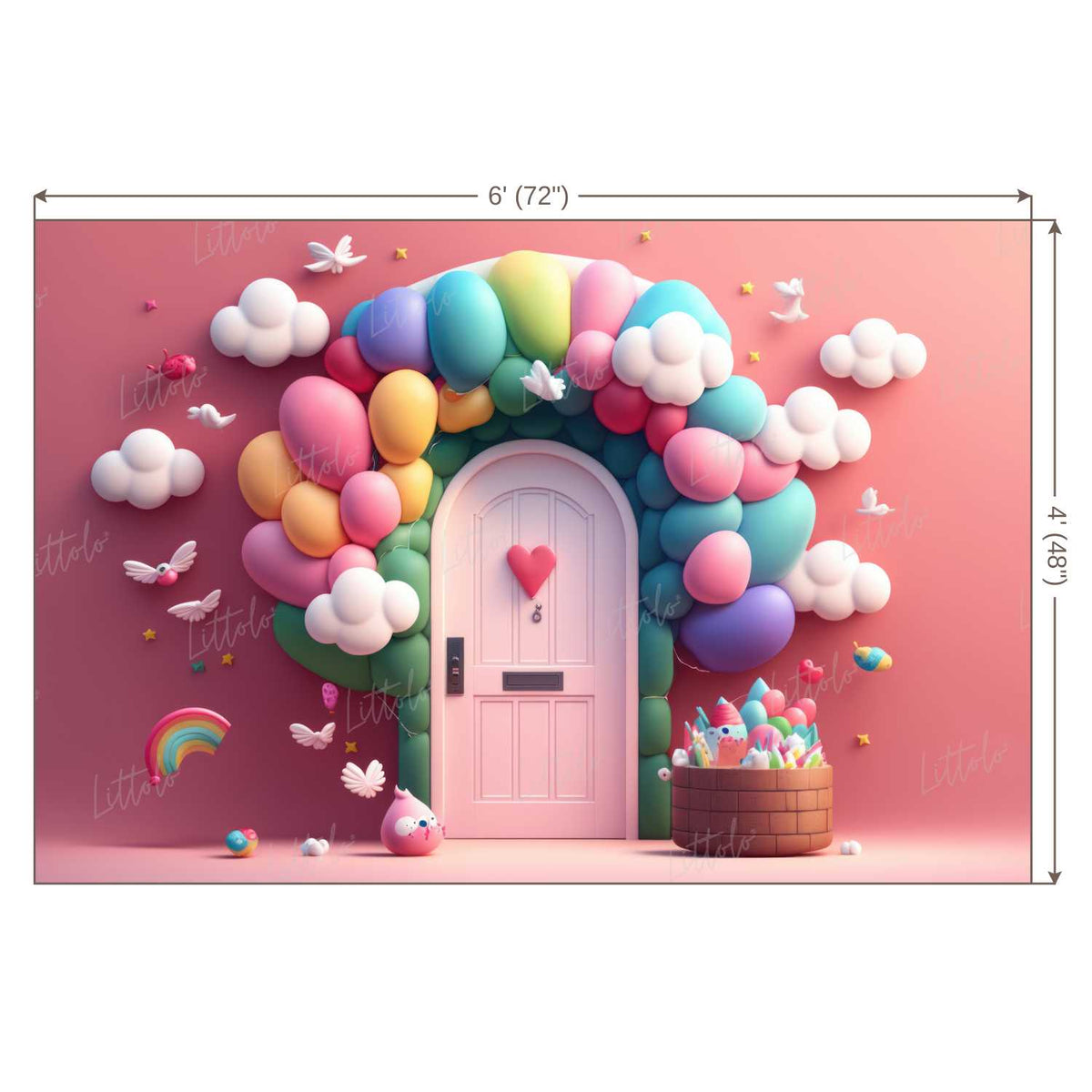 LB0533 Balloons Garland Doorway Backdrop