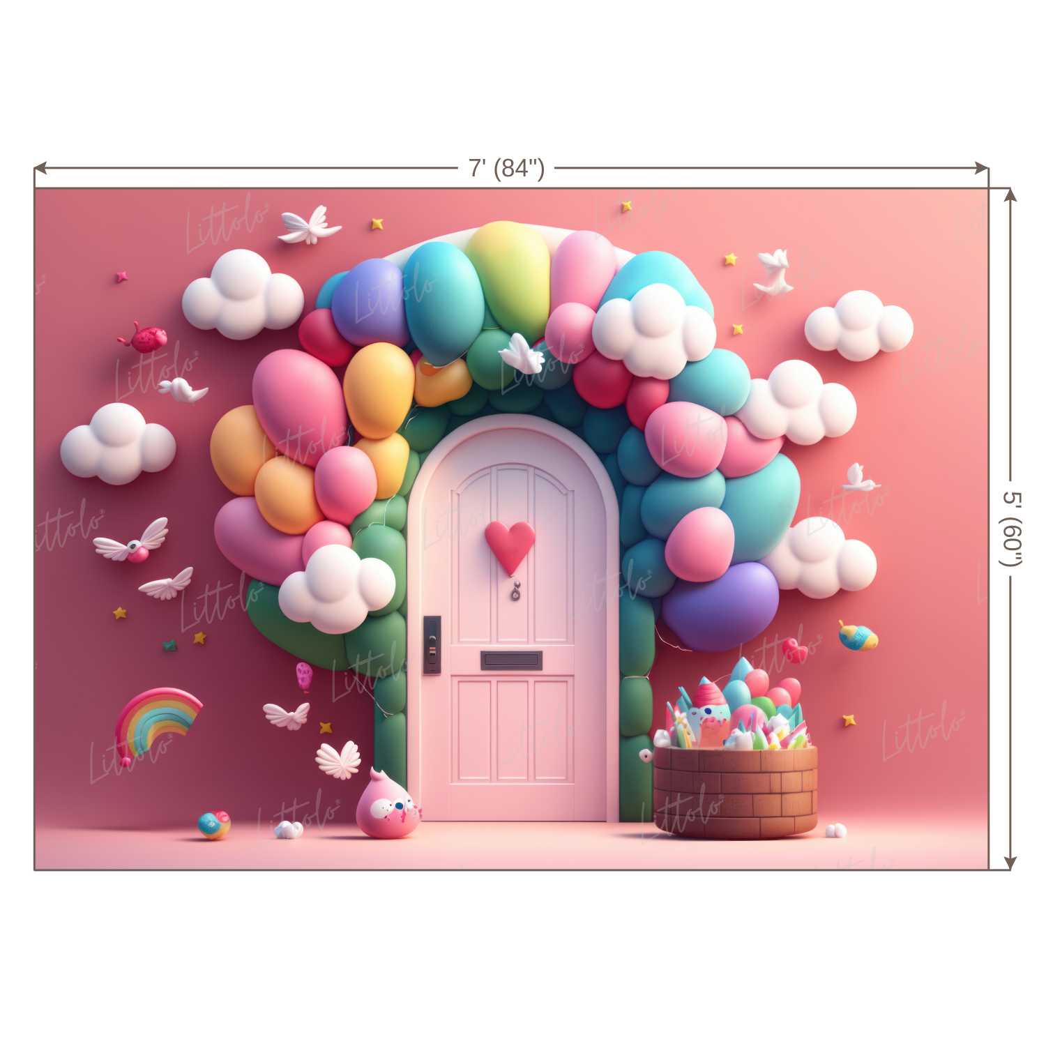 LB0533 Balloons Garland Doorway Backdrop