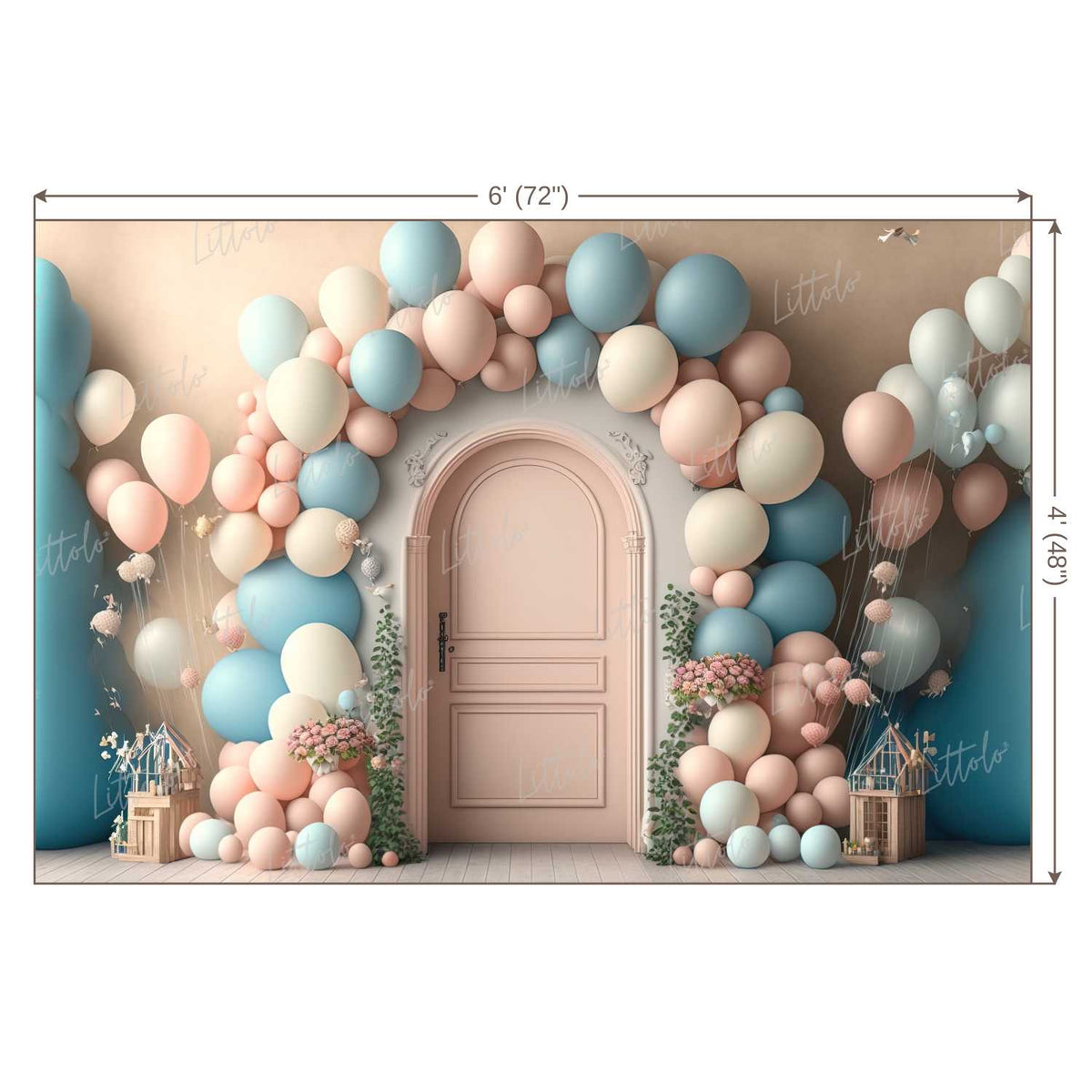 LB0534 Balloons Garland Doorway Backdrop