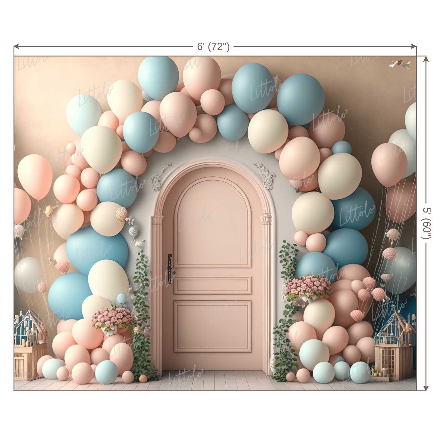 LB0534 Balloons Garland Doorway Backdrop