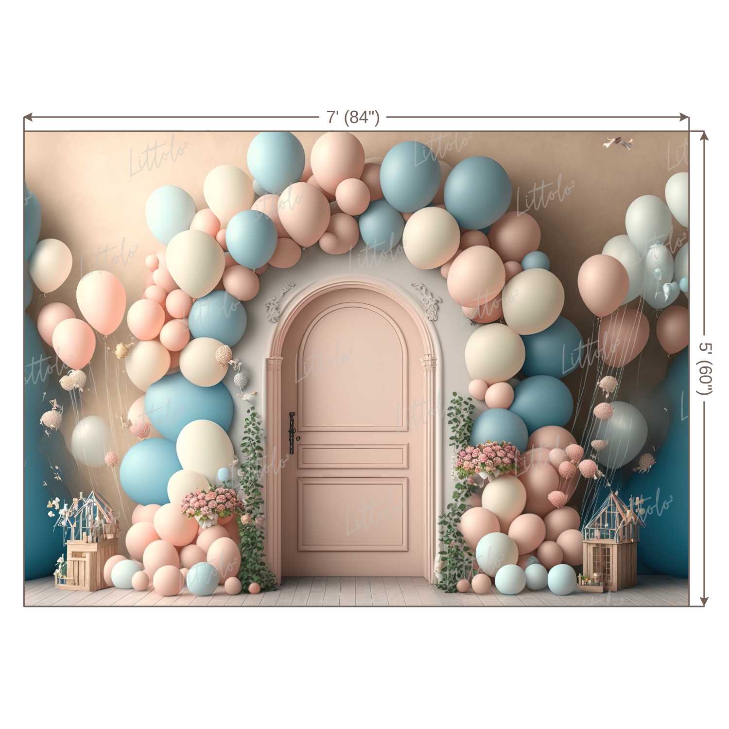 LB0534 Balloons Garland Doorway Backdrop