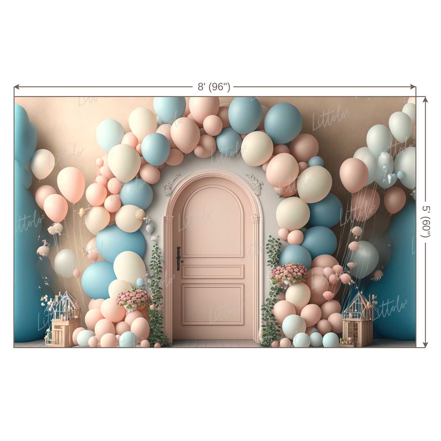 LB0534 Balloons Garland Doorway Backdrop