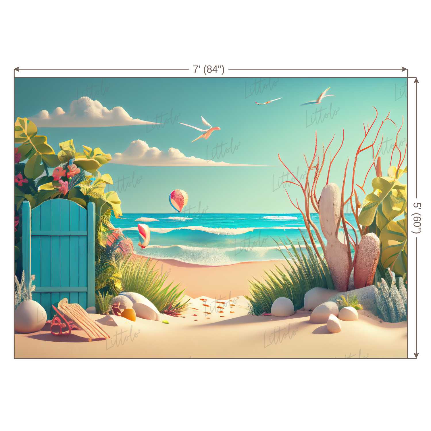 LB0535 Summer Beach Backdrop