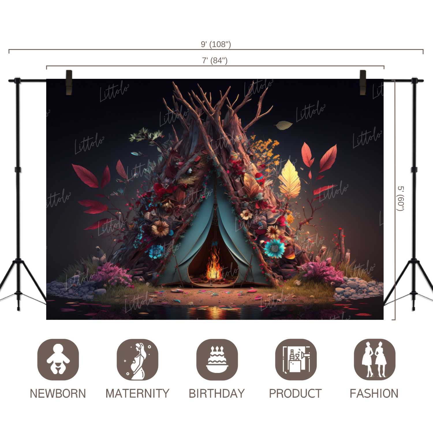 LB0537 Adventure Camping Backdrop