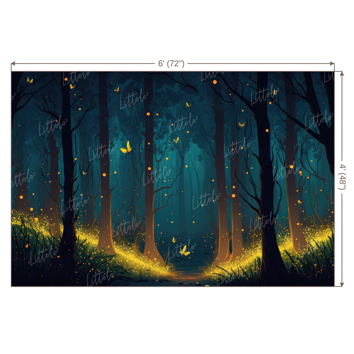 LB0547 Dark Theme Forest Backdrop