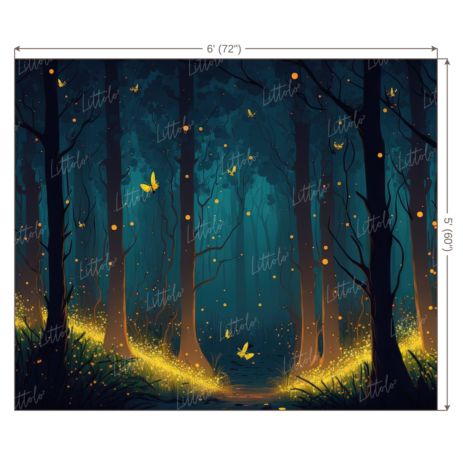 LB0547 Dark Theme Forest Backdrop