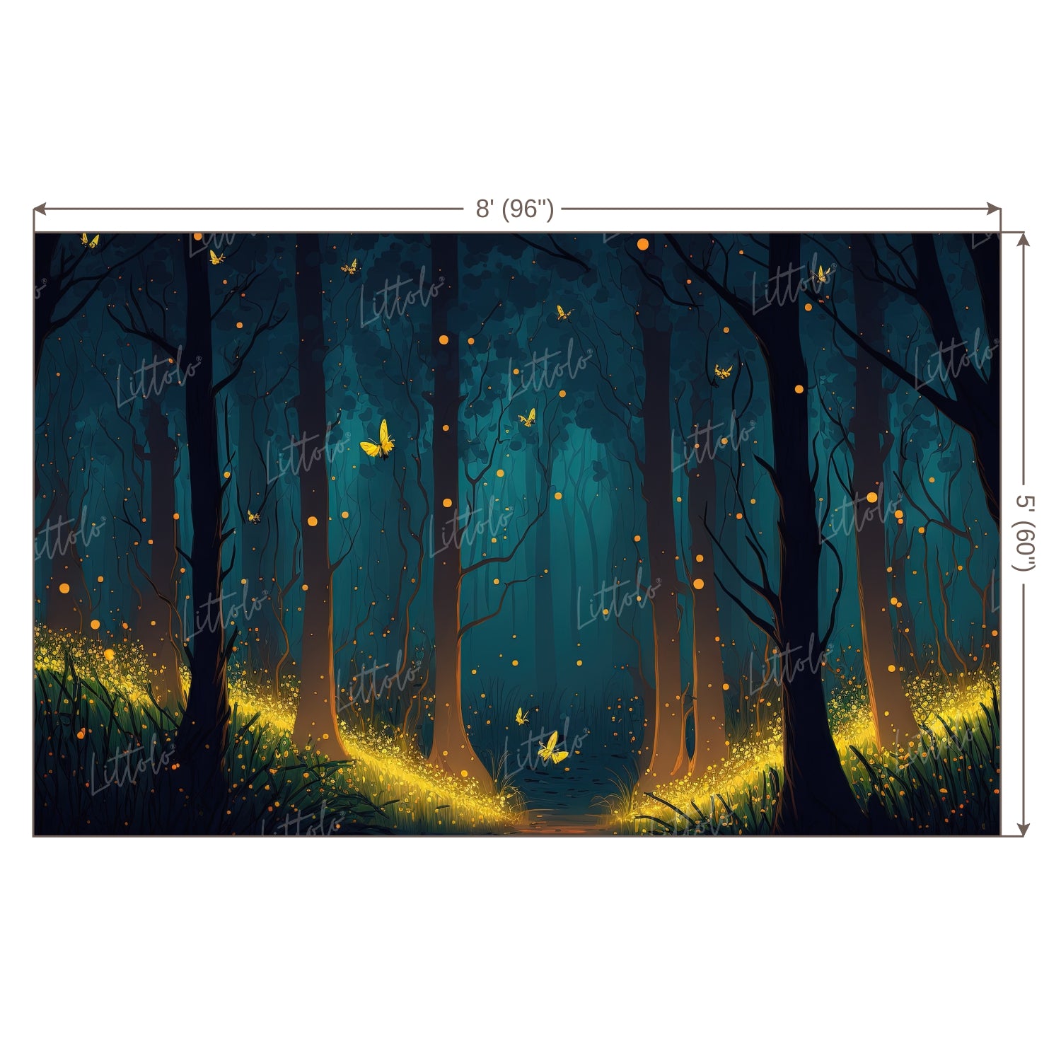 LB0547 Dark Theme Forest Backdrop