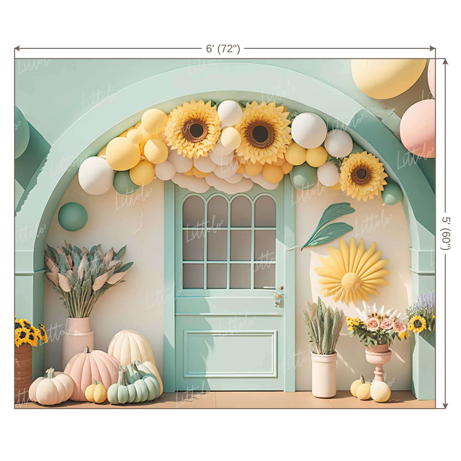 LB0553 Balloons Garland Sunflower Backdrop