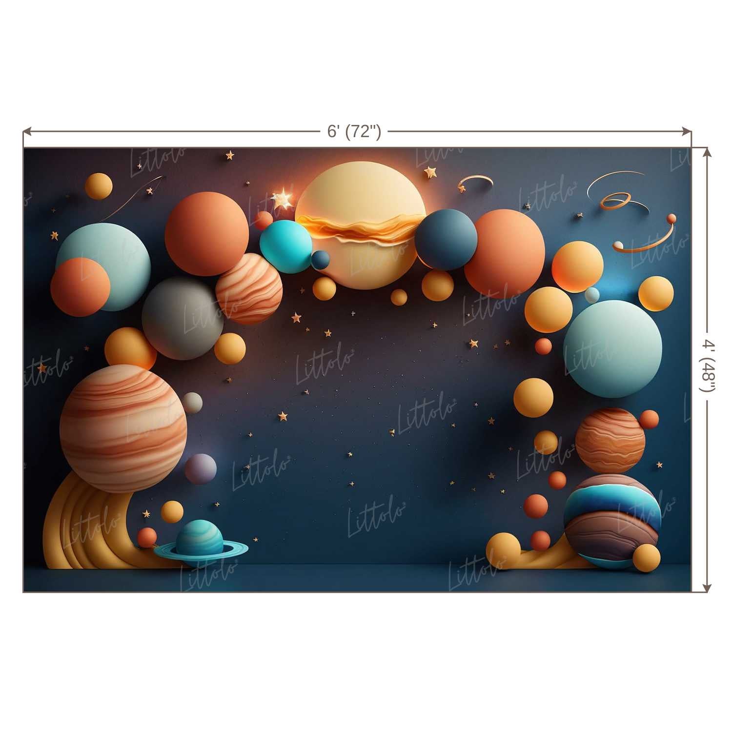 LB0561 Balloons Garland Astronaut Space Backdrop