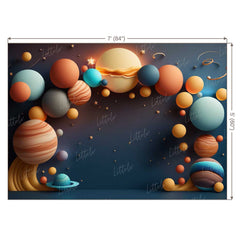 LB0561 Balloons Garland Astronaut Space Backdrop