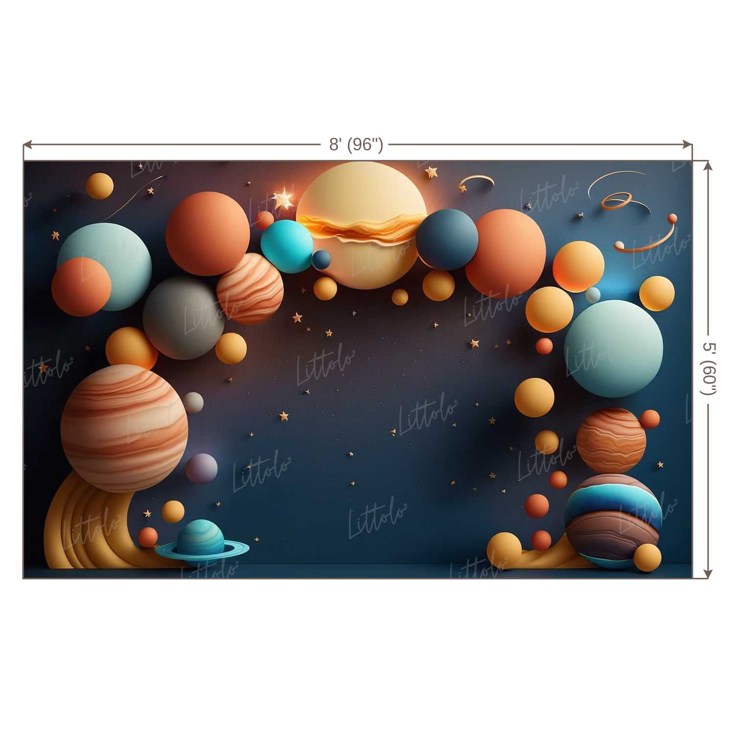 LB0561 Balloons Garland Astronaut Space Backdrop