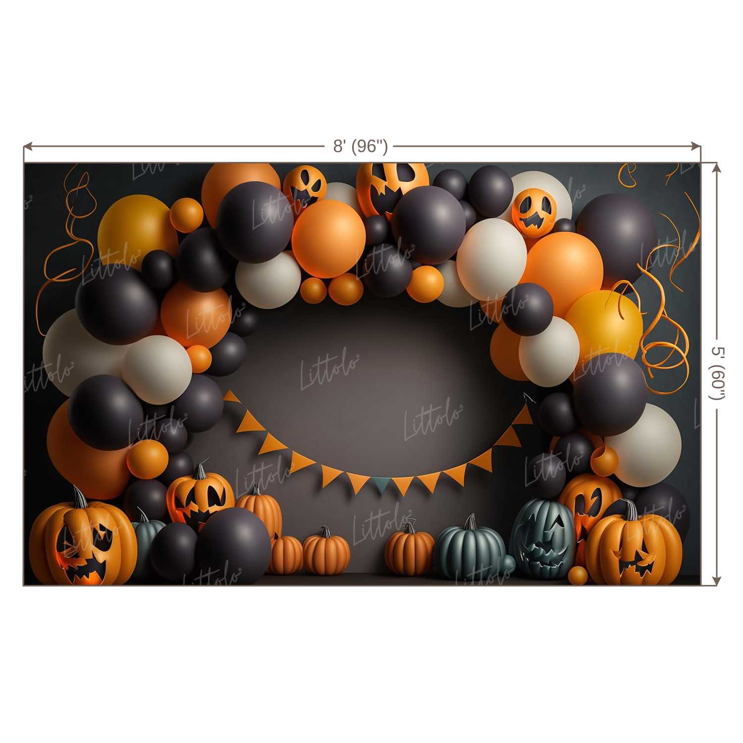 LB0562 Balloons Garland Halloween Backdrop