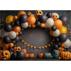 LB0562 Balloons Garland Halloween Backdrop