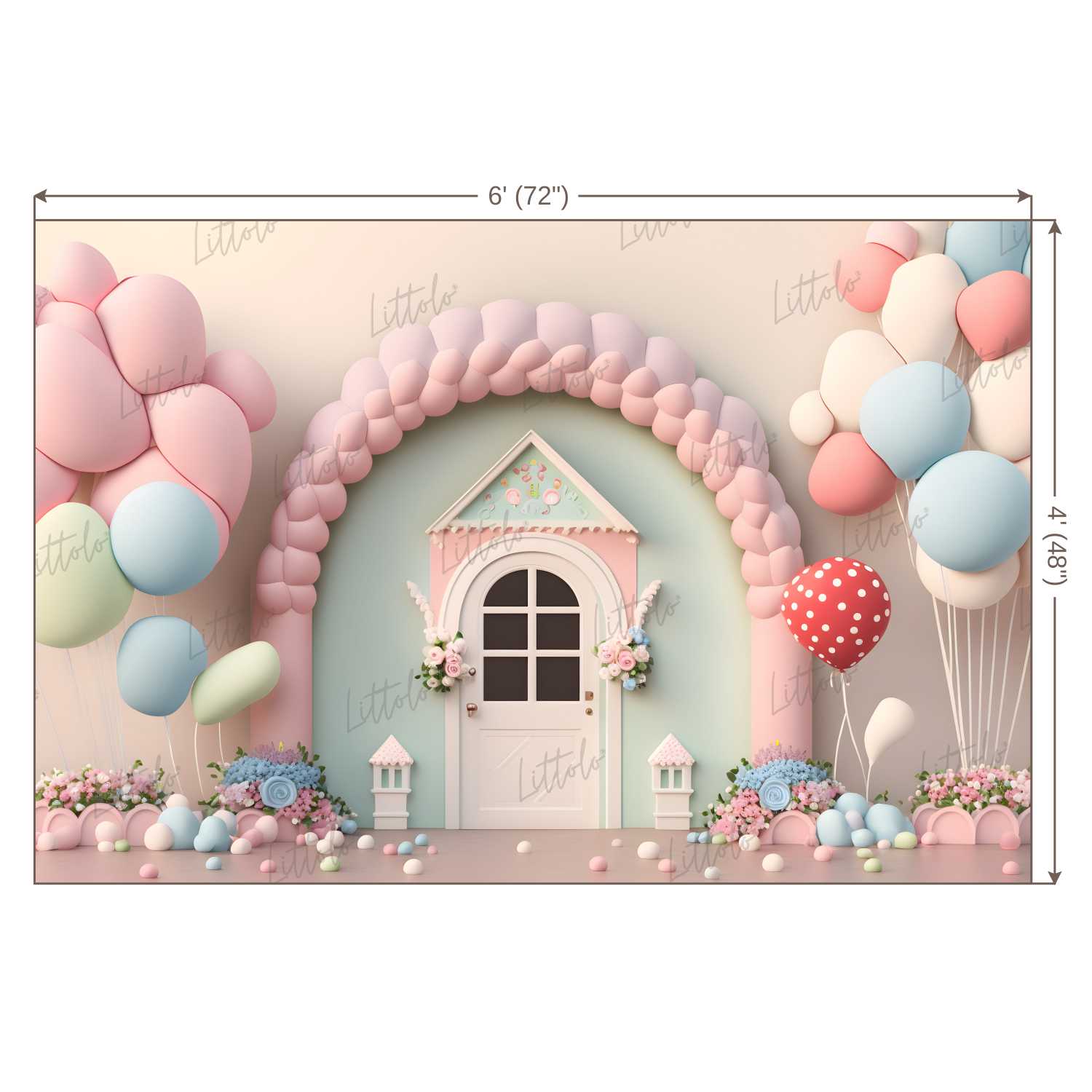 LB0564 Balloons Garland Fairyland Backdrop