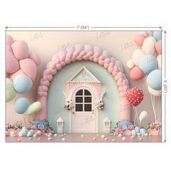 LB0564 Balloons Garland Fairyland Backdrop