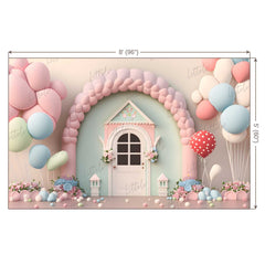 LB0564 Balloons Garland Fairyland Backdrop