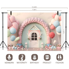 LB0564 Balloons Garland Fairyland Backdrop