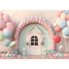 LB0564 Balloons Garland Fairyland Backdrop