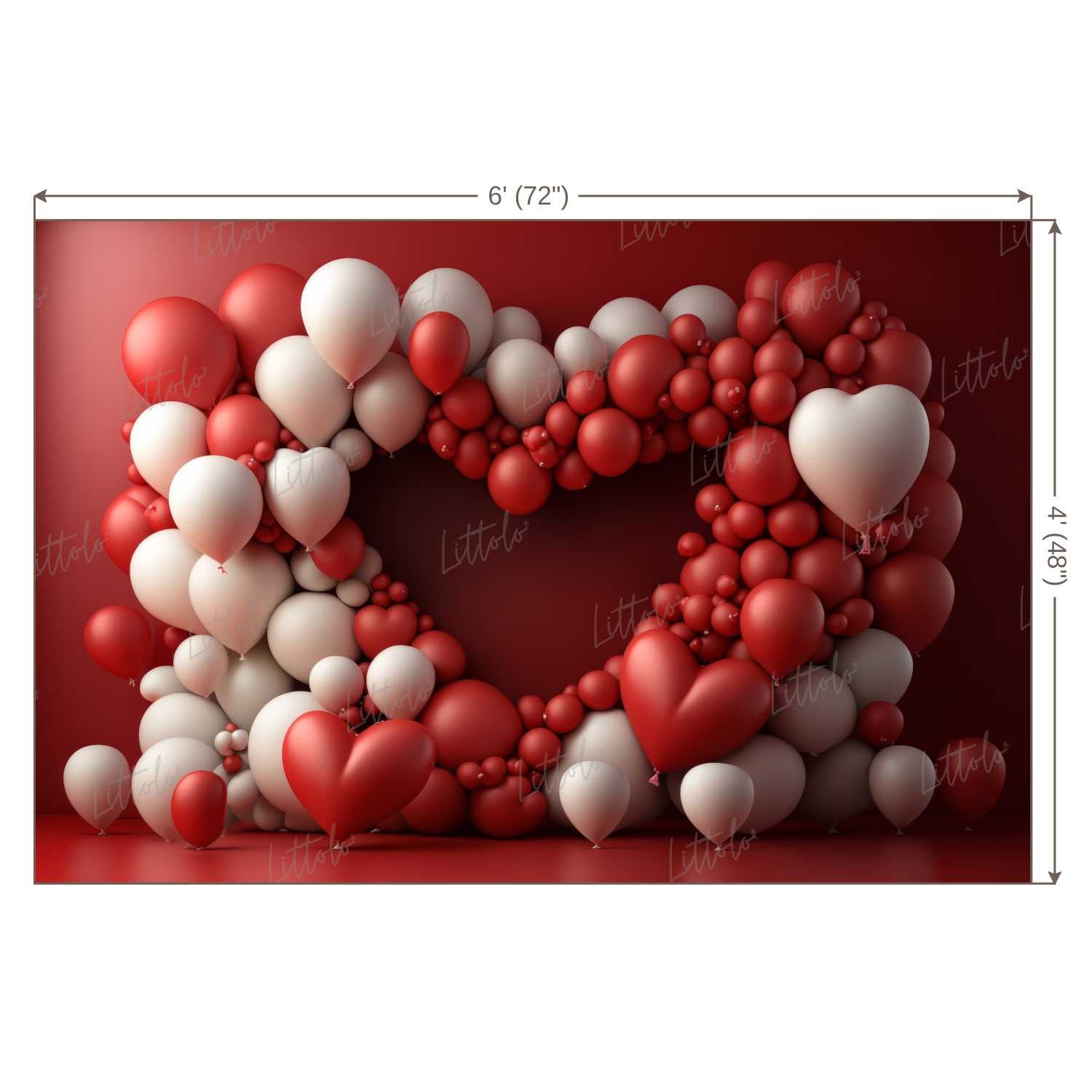 LB0567 Balloons Garland Love Backdrop