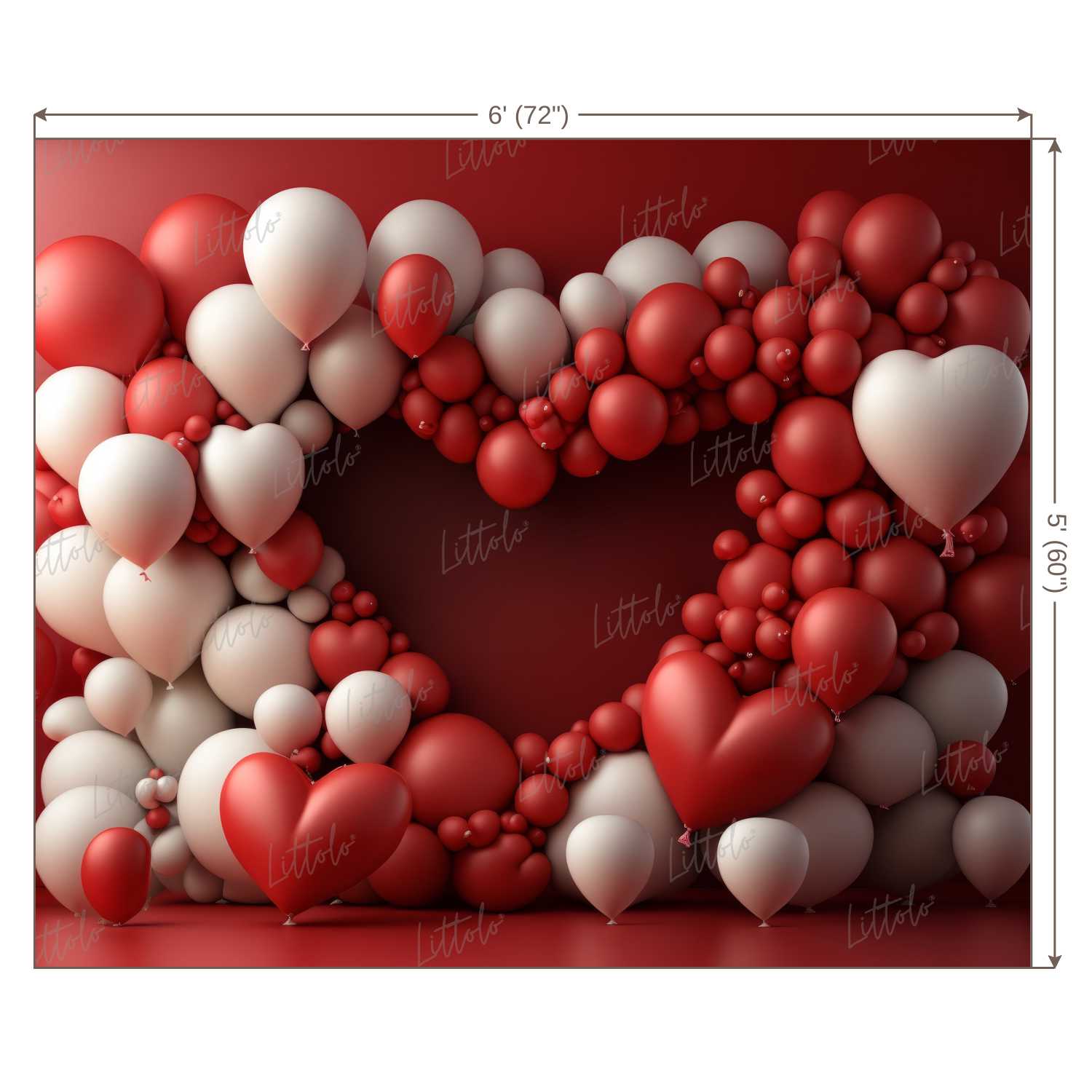 LB0567 Balloons Garland Love Backdrop