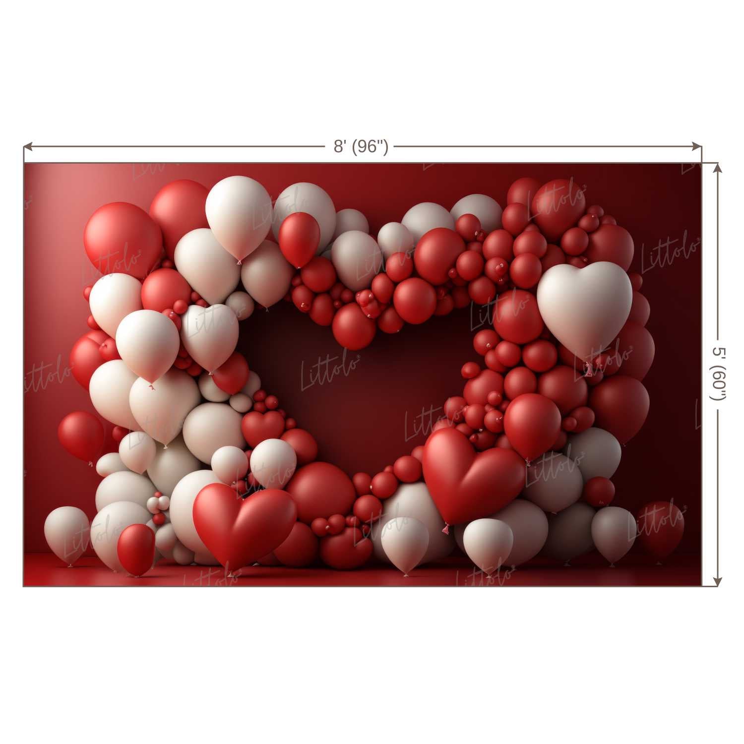 LB0567 Balloons Garland Love Backdrop