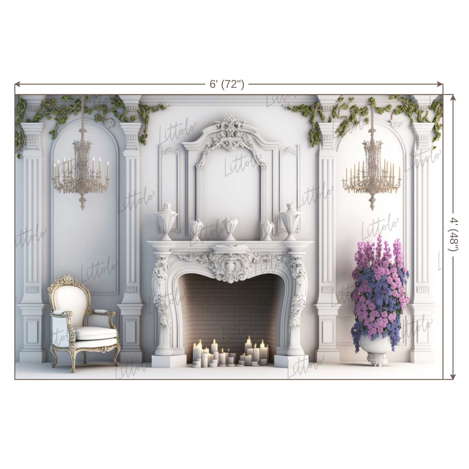 LB0575 Fireplace Decor Backdrop