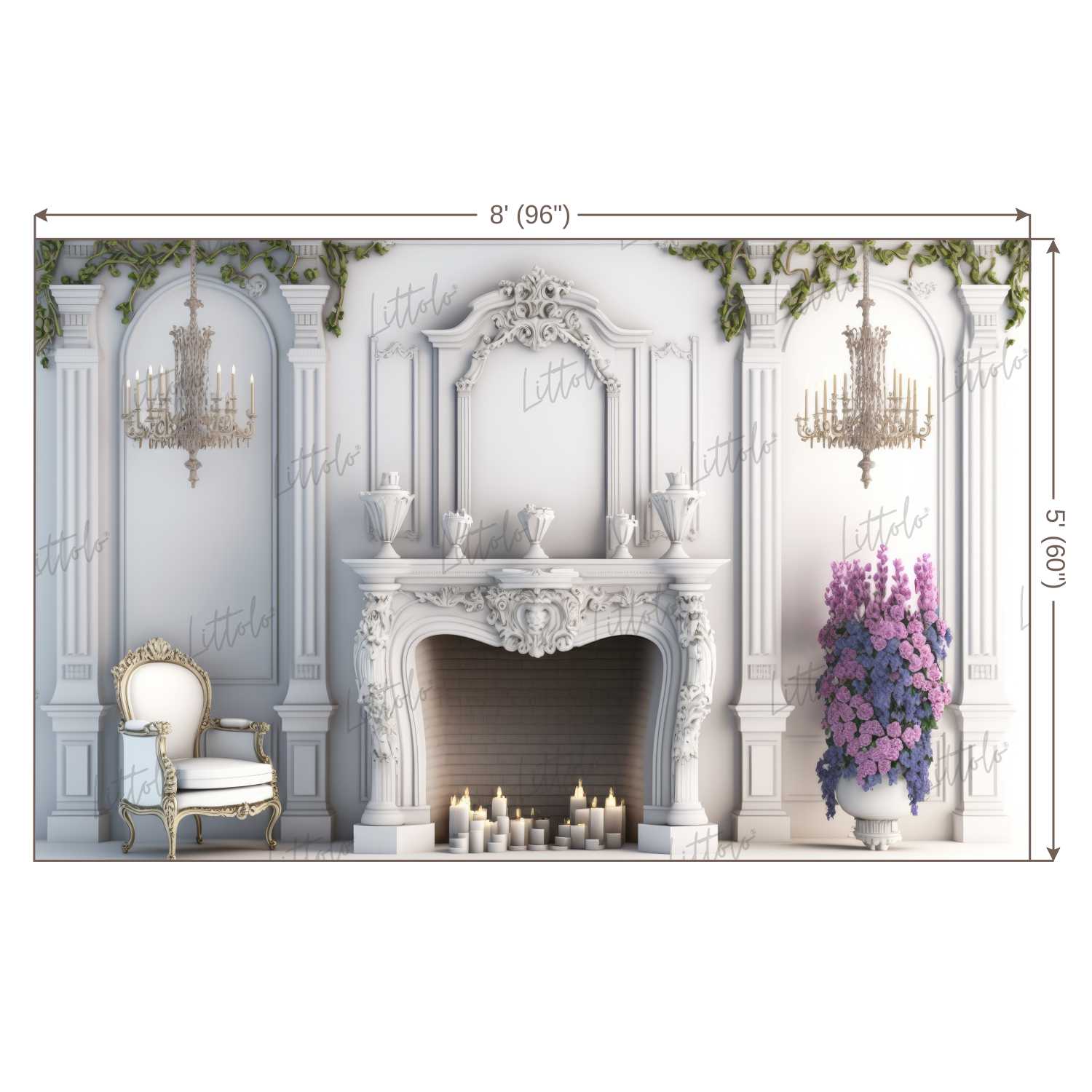 LB0575 Fireplace Decor Backdrop