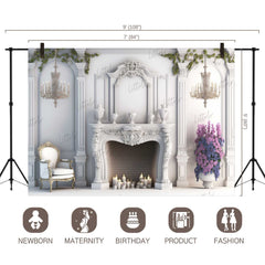 LB0575 Fireplace Decor Backdrop