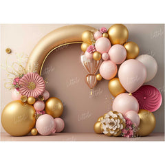 LB0576 Balloons Garland Princess &amp; Prince Backdrop