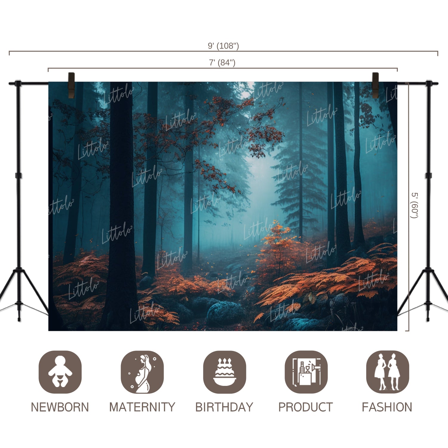 LB0578 Dark Theme Forest Backdrop