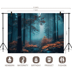 LB0578 Dark Theme Forest Backdrop