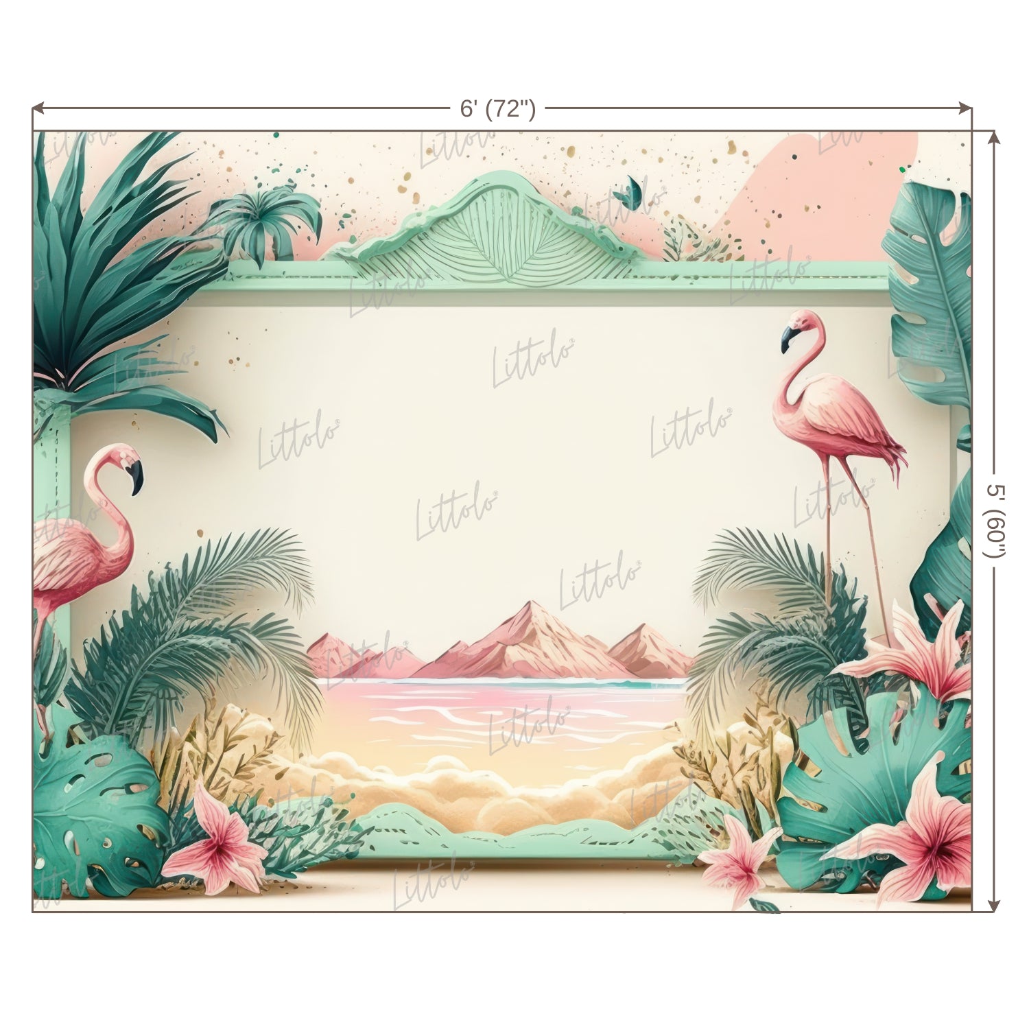 LB0579 Flamingo Backdrop