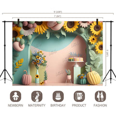 LB0581 Summer Sunflower Backdrop